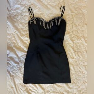 CUTE little black dress with fringe bling!